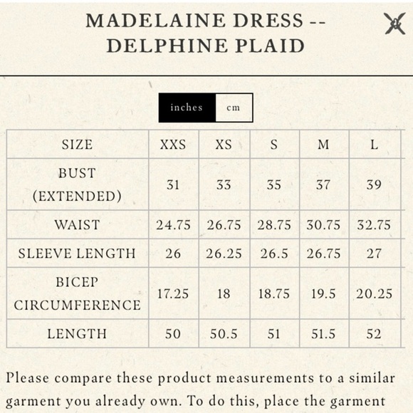 DOEN Delphine Plaid Madeleine Dress NWT XS Prarie style - Picture 6 of 11